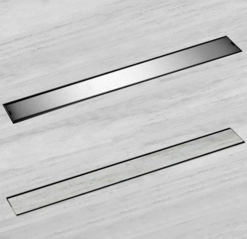 1000146423-2.jpg Sumidero Desagüe 8x40cm de alto tránsito, Acero Inoxidable SUS 304, Reversible Sin borde