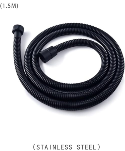 Manguera Bidé o ducha teléfono,150cm Acero, Negro Mate