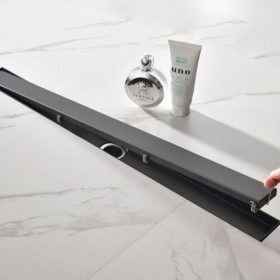 1000196924.jpg Sumidero Desagüe 10x40cm Acero Inoxidable, Alto tránsito, Negro Mate