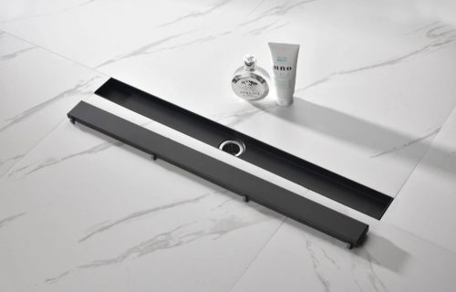 1000196926.jpg Sumidero Desagüe 10x50cm Acero Inoxidable, Alto tránsito, Negro Mate