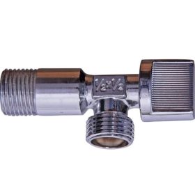 Válvula angular pulida cromada en T de 1/2" pulgada