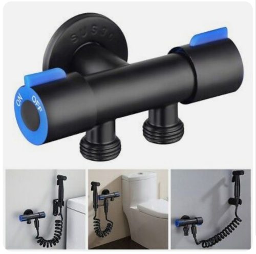 Válvula Doble Negro Mate para Ducha Bidé