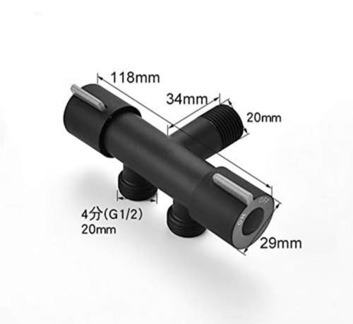 Válvula Doble Negro Mate para Ducha Bidé