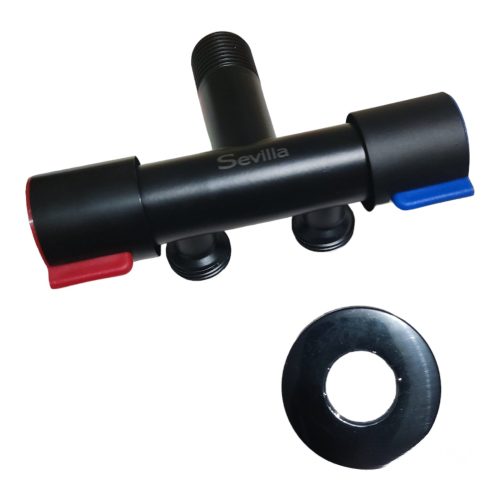 Válvula Doble Negro Mate para Ducha Bidé