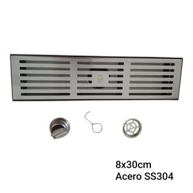 Sumidero Drenaje 8x30cm Acero Inoxidable