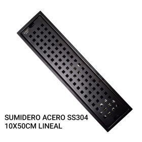 2025/03/1000126078.jpg Sumidero Rejilla lineal 10x50cm Negro Mate, Acero Inoxidable SUS 304