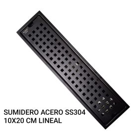 2025/03/1000126080-1.jpg Sumidero Rejilla lineal 10x20cm Negro Mate, Acero Inoxidable SUS 304