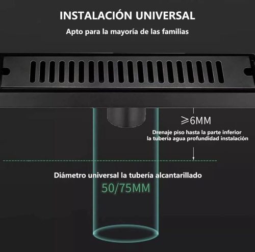 2025/09/1000240303.jpg Sumidero Rejilla Negro Mate 10x100cm Acero inoxidable